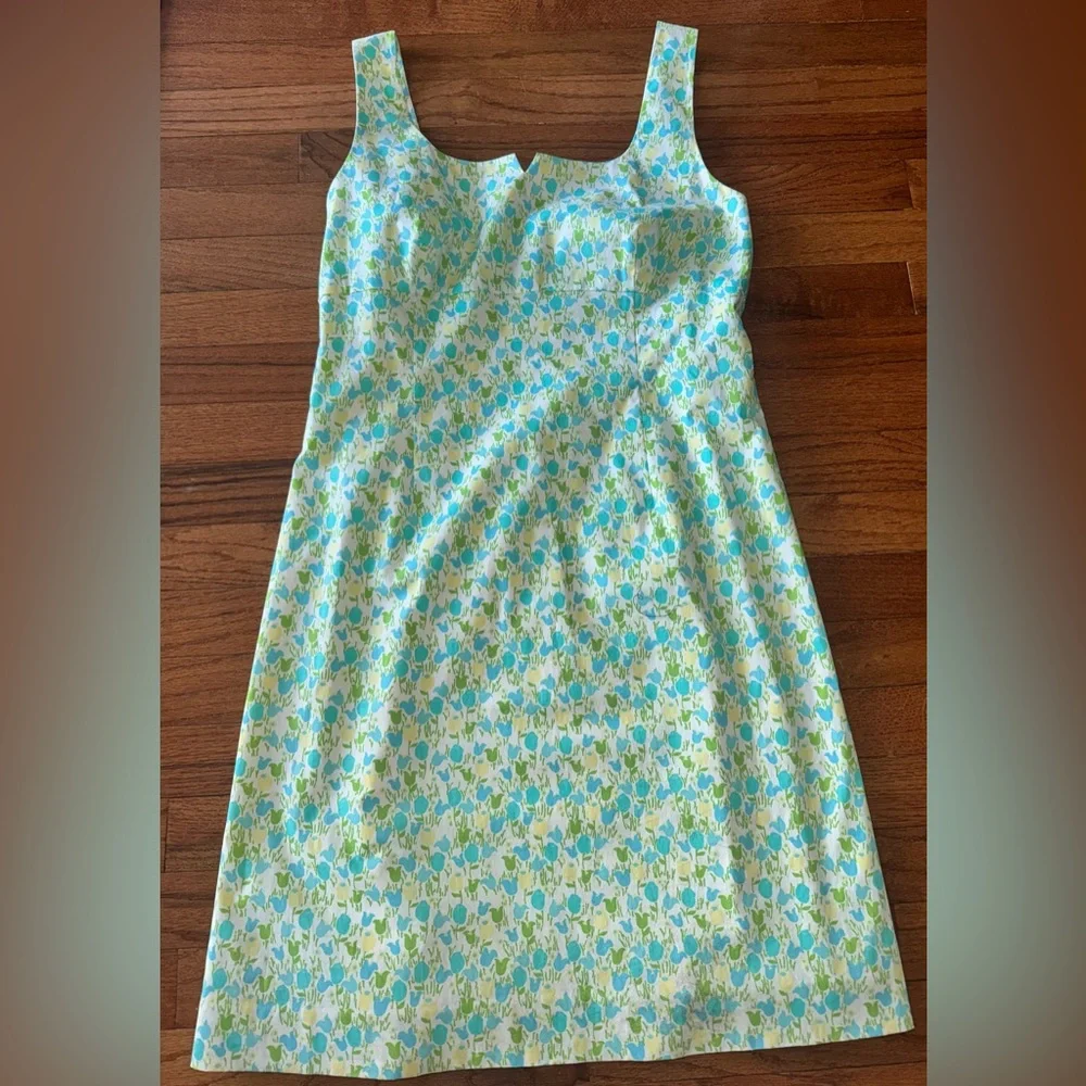 Lilly Pulitzer Blue Green Floral Shift Dress - Picture 1 of 4